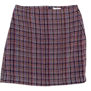 LOFT Tweed Mini Skirt Women's Small‎ Multicolor Plaid Career Office